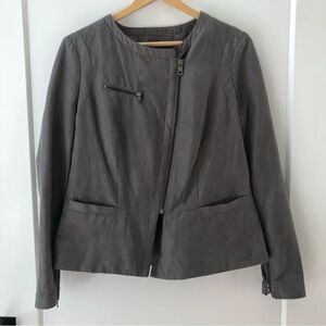 DKNY faux suede asymmetrical zip jacket women’s‎ size M